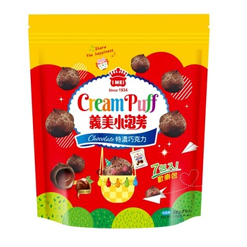 [家速配]義美小泡芙歡樂包(特濃巧克力)196G