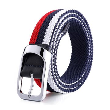 韓版男士編織皮帶男帆布高爾夫皮帶免打孔彈力松緊青年學生褲腰帶