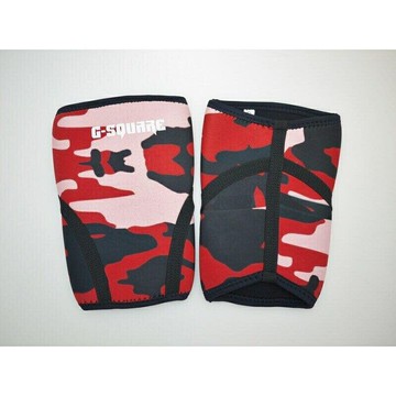 『VENUM旗艦館』G-SQUARE 2908 護膝 健身 健力 重訓 紅迷彩 一對 尺碼 L