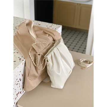 Micocah「恰似云卷」包包女原創新款通勤大容量托特包白色包鏈條