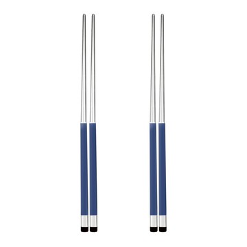 博根 韓國製 方形 雙色 緞面 筷子  藍色  2雙筷子  2雙