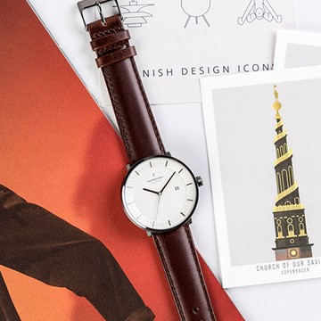 【限時加碼・贈原廠錶帶】現貨 ND手錶 Philosopher 哲學家 40mm 深空灰殼×白面 深棕真皮錶帶 Nordgreen 北歐設計師手錶 PH40GMLEDBXX 熱賣中!