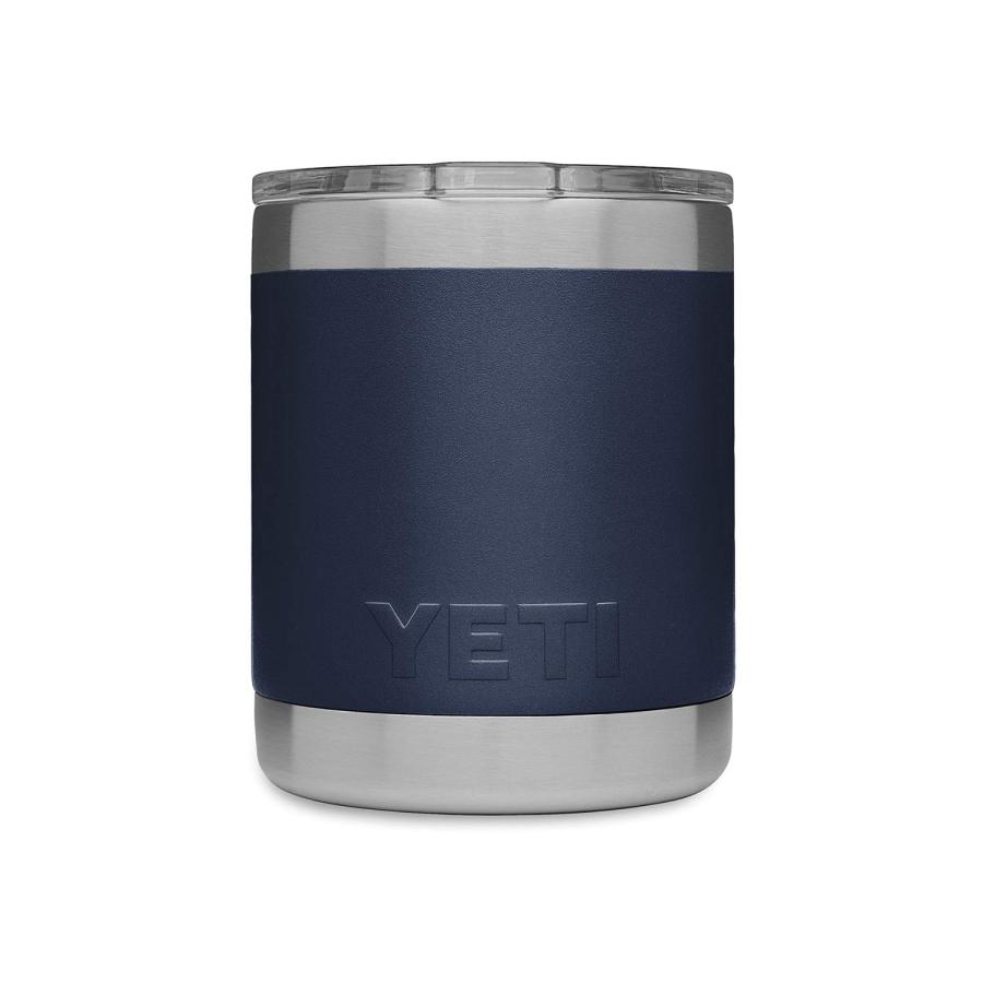 YETI Rambler 10オンス ローボール マグスライダー蓋付き 真空断熱 ステンレス製、ネイビー