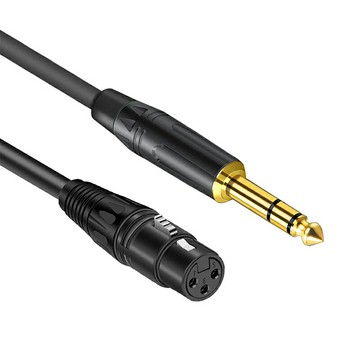 【易控王】6.3mm公轉XLR 佳能母 Cannon/卡農母頭 高傳真 多重遮蔽 PVC材質外被 1.5米~15米