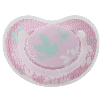 pigeon 貝親 繽紛系列安撫奶嘴  3M+  森林白鴿 粉色  1個