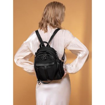 M&K雙肩包女時尚2025新款百搭大容量女士背包牛津布帆布防水休閑