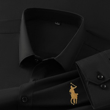 【新款熱賣】刺繡馬球logo男士商務休閑上衣秋季新款男士青年潮流男裝