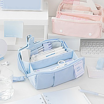 大容量筆袋 大開口筆袋 雙面筆袋 帆布 鉛筆袋 文具袋 鉛筆盒 收納袋 拉鏈筆袋 化妝包 旅行包 文具小物 開學季