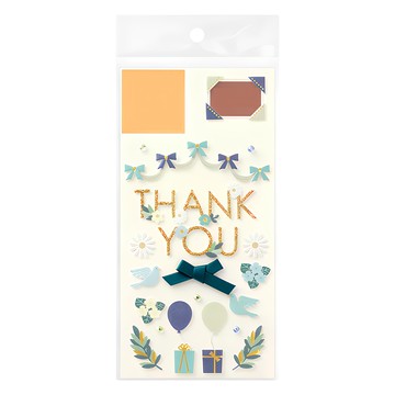 日本 MIDORI PCM造型貼紙  感謝蝴蝶結  1張