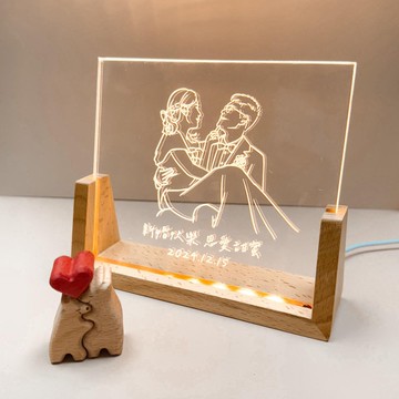客製化 原木 暖燈 小夜燈 壓克力 客製化 似顏繪 禮物