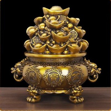 【匠俱】招財聚寶盆擺件-小號 元寶存錢罐擺件 客廳酒櫃聚財飾品 店舖辦公室喬遷開業禮 聚寶招財 開業喬遷禮