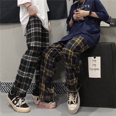 2020 春夏 合わせやすい 格子縞ストライプカジュアルパンツ 韓国新作ファッション