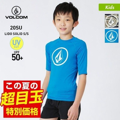 VOLCOM/ボルコム キッズ 半袖 ラッシュガード Tシャツタイプ ティーシャツ 水着 UVカット UPF50+ ロゴ プール 海水浴 ビーチ C9112000