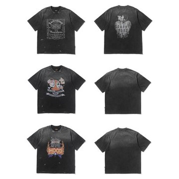 工裝飛行員 SAINT Mxxxxxx x NEIGHBORHOD 水洗做舊破壞短袖T恤