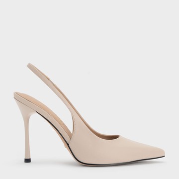 真皮尖頭細高跟鞋