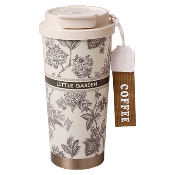 HIKARI 日光生活 青花瓷陶瓷塗層保溫杯 H006-3  1個  480ml  水墨綠