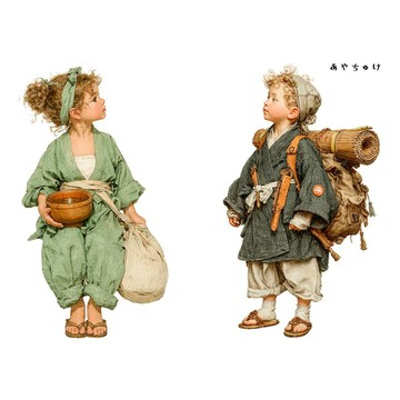 【2 月新品】08-116-0041 人物貼紙 作務衣復古風