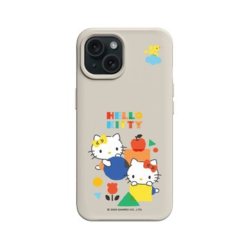 iPhone 15 SolidX 貝殼灰 - 三麗鷗-Hello Kitty - 堆積木時間