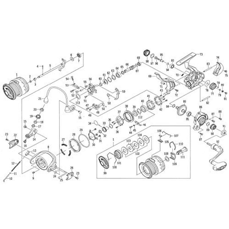 ダイワ(DAIWA) 純正パーツ 19 ラグザス 3000H-LBD ハンドル 部品番号