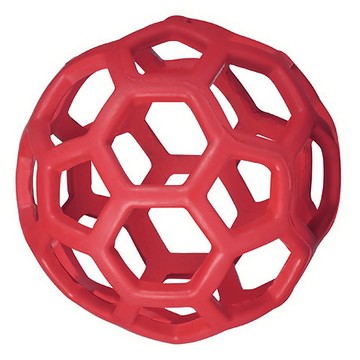 Petmate jw 橡膠洞洞足球 餵食玩具，100%天然橡膠製成，彈性極佳  顏色隨機  1個  4.4 x 4.4cm