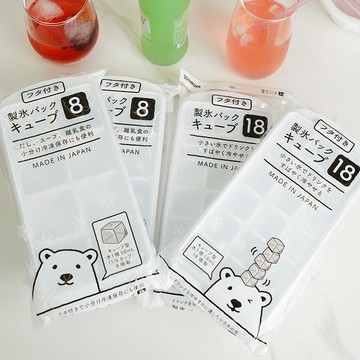 台灣出貨 日本進口冰格模具 大塊方形冰塊製冰模具 塑膠材質附防塵蓋 好脫模 家用冰箱製冰實用冰盒 製冰盒 矽膠冰塊盒