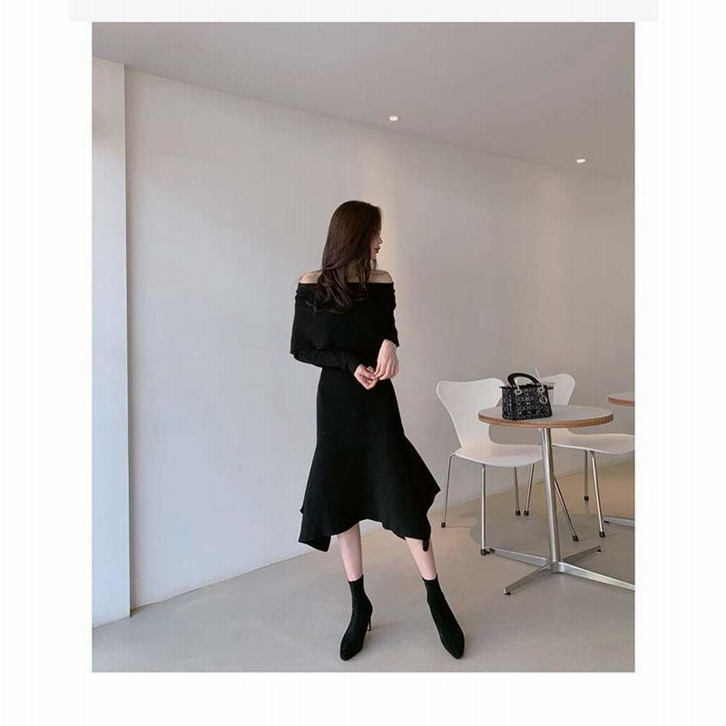 ZARA - 【ザラ】ワンショルダー ロング ニット ワンピース