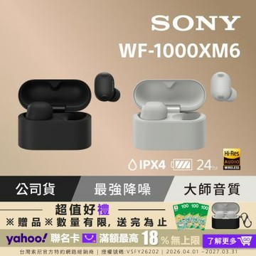 【Sony索尼】WF-1000XM6 旗艦真無線藍牙耳機 (公司貨 保固12+6個月)-黑色