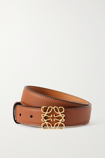 Loewe - Anagram Textured-leather Waist Belt - Brown - 95