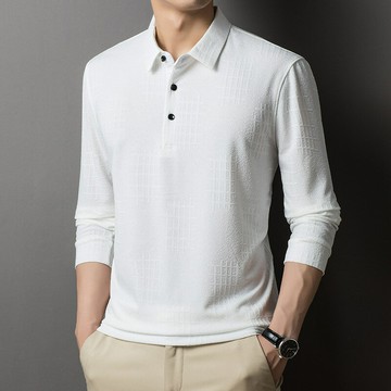 免運/快速出貨 長袖POLO衫男 高級感polo衫男士春秋季翻領長袖t恤衫男休閑百搭男裝衛衣打底衫
