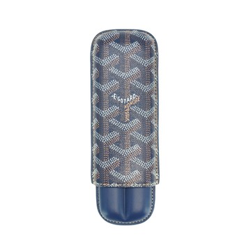 Goyard Churchill 兩支皮革雪茄盒(深藍)