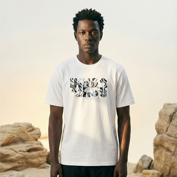 KINGO男款｜白色轉印短袖T恤611125