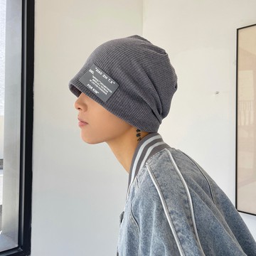 男帽潮牌季節原宿風街頭純色針織帽 包頭帽 冷帽 百搭堆堆帽 男帽 74043
