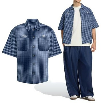 Adidas OG SHIRT 男款 藍色 舒適 休閒 穿搭 襯衫 短袖 LD3863