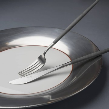 葡萄牙 Cutipol Goa 霧銀主食餐刀 - 黑柄