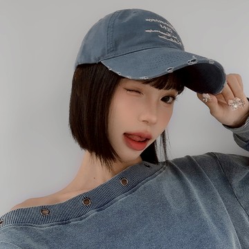 【Aa.chic熱賣商品】復古小刷破刺繡棒球帽(八色).女帽/刺繡/棒球帽/復古/多色/百搭/實拍【C03c780】