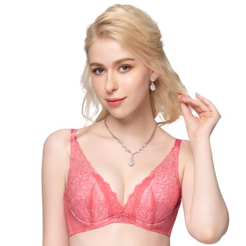 SWEAR 思薇爾 撩波 幻彩 系列 B-F罩 蕾絲 集中 包覆 內衣 (彩霓紅)