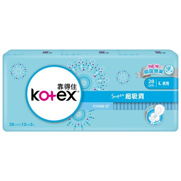 【Kotex 靠得住】Super超吸洞（28cm）13片x3包