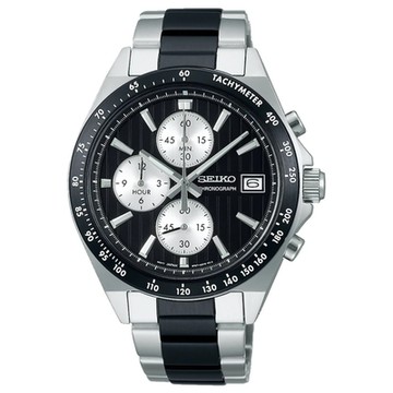 SEIKO 精工 日系黑熊貓錶計時手錶石英錶8T67-00Y0D
