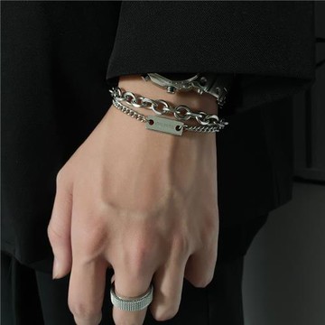 卡門 原創ins小眾設計雙層疊戴手鏈男女簡約嘻哈冷淡風百搭手飾潮