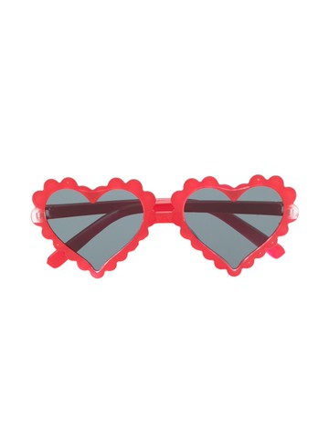 Monnalisa - heart-shaped sunglasses and bag set - kids - Polycarbonite/Acetate/Calf Leather - One Size - Red