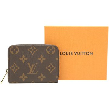 Louis Vuitton LV路易威登 M60067 Monogram 老花帆布拉鍊卡片夾/零錢包(咖啡色)