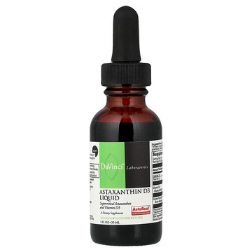 DaVinci Laboratories, 蝦青素 D3 液體，1 液量盎司（30 毫升）