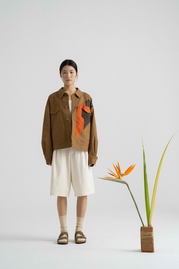 古布拼接夾克外套