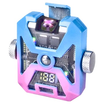 Ad-Forest 野外求生必備 鋼鐵武士防水雙電弧充電打火機  Type-C 智能快充  金屬機甲框架  藍粉色  1個