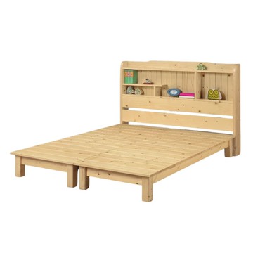 【MUNA 家居】松木5尺書架型雙人床(全組)