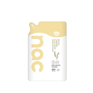Nac Nac 酵素奶瓶蔬果洗潔慕斯補充包600ml(專利酵素/環保成分/有效去除奶垢脂肪)