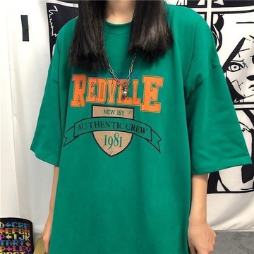 大碼寬鬆T恤女 上衣 T恤 夏季t 短袖衫 微胖妹妹短袖t恤女生寬鬆大碼微胖人ins潮原宿風半袖上衣 女裝