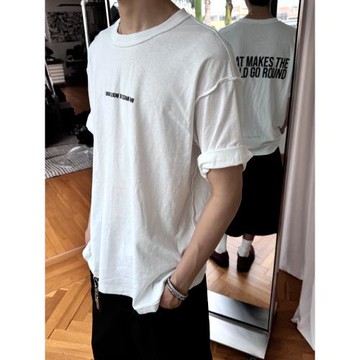 可正反兩穿標語印花短袖T恤男女同款寬松中袖TERRAINCOGNITA25SS