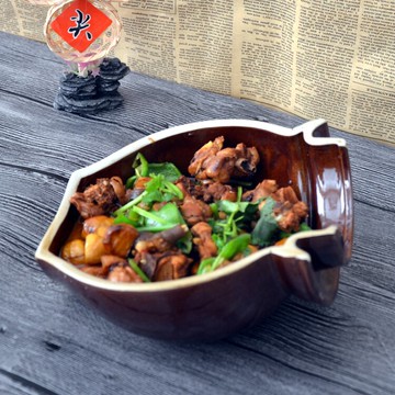 農家樂懷舊餐具半瓦罐壇香肉餐具破罐子土砂瓦片碗土掉渣特色餐具