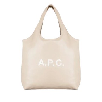 韓國APC女士logo印花皮質托特包大容量通勤包單肩電腦包手提包